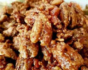 Maple Bacon Pecan-Half lb. Texas Pecans Roasted w/ Organic Maple Syrup & Real Bacon. Valentine's Day Gifts, Easter Candy