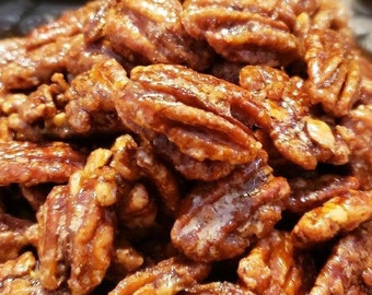 Cinnamon Sugar Pecans--Half lb. German Roasted Texas Pecans, Gluten Free & Vegan Candy Nuts, Father's Day Gifts, Party Snack, Made in Texas