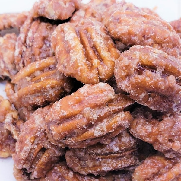 Maple Pecans--Half lb Bag, Praline Texas Pecans, Organic Maple Syrup, Vegan & Gluten Free Snack, Sweet Candy Nuts, Father's Day Gifts