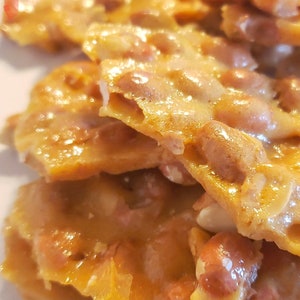 Peanut Brittle-Half lb. Resealable Bag of Crunchy Peanut Candy, Gluten Free & Vegan., Great Gifts!