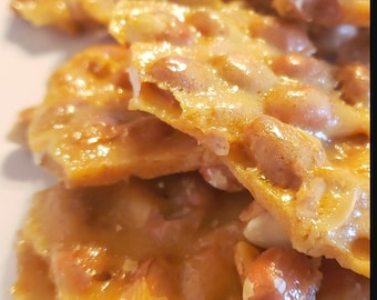 Peanut Brittle-Half lb. Resealable Bag of Crunchy Peanut Candy, Gluten Free & Vegan. Father's Day Gifts MADE IN TEXAS
