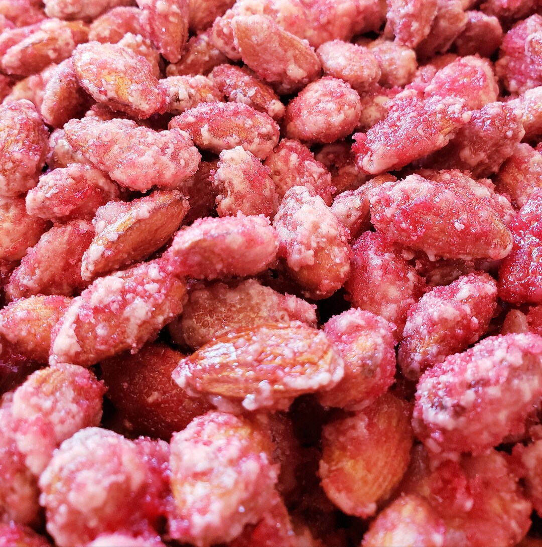Strawberry Almondshalf Lb. Resealable Bag of Candied Almonds, Gluten