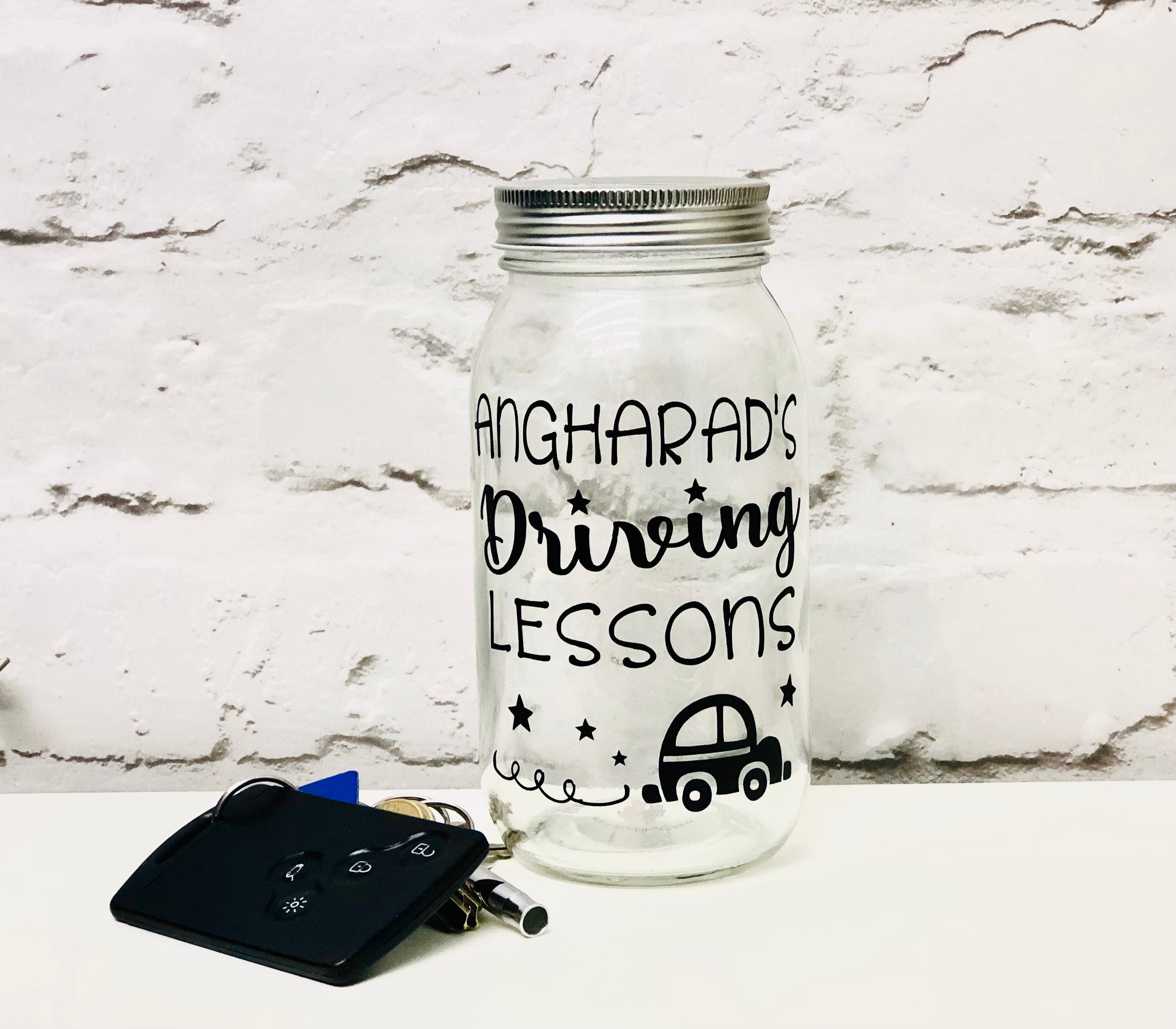 Driving Lessons Fund Vintage Savings Jar With Aluminium Coin Etsy UK