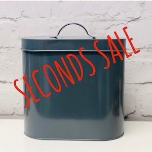 SECONDS SALE! UK Grey & Cream storage tins seconds (minor factory dents or paint work defects