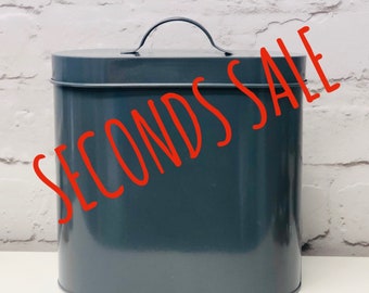 SECONDS SALE! UK Grey & Cream storage tins seconds (minor factory dents or paint work defects