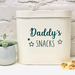 Personalised Food / Treat / Biscuit Storage Tin Gift Grey White Black Cream Gift image 6