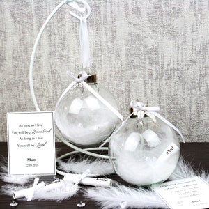 Remembrance Memorial Bauble Ornament with Personalised Scroll Keepsake