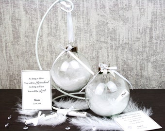 Remembrance Bauble with Personalised Scroll