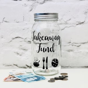 Takeaway Fund Vintage Savings Jar with aluminium coin slot lid