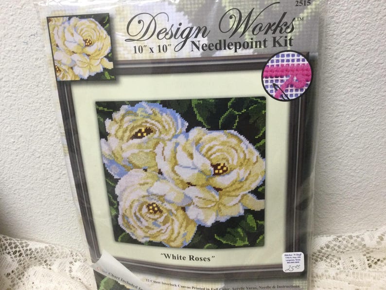 Needlepoint Kits White Roses
