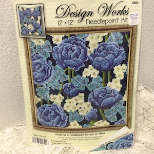 Needlepoint Kits Blue Floral