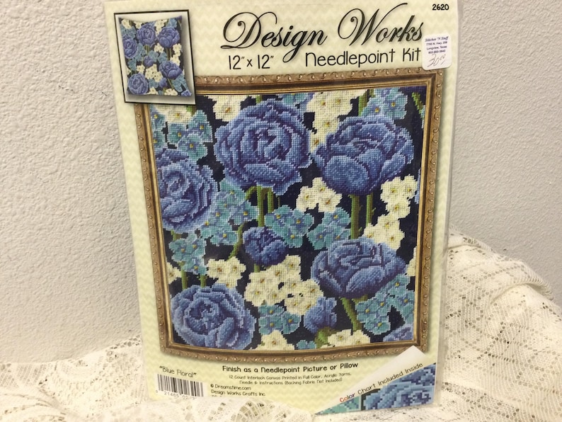 Needlepoint Kits Blue Floral