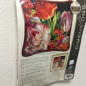 Needlepoint Kits Bouquet on Black