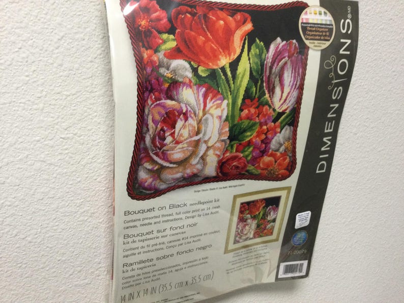 Needlepoint Kits Bouquet on Black