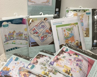 Janlynn Stamped Cross Stitch Kit Baby Quilt BABY DEER Pre Quilted and ...