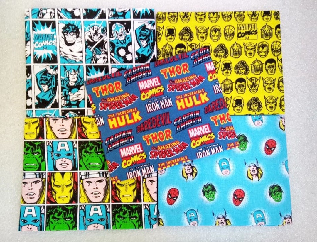 Comic Book Fabric, Superhero Fabric, Cotton Fat Quarters, Avengers ...
