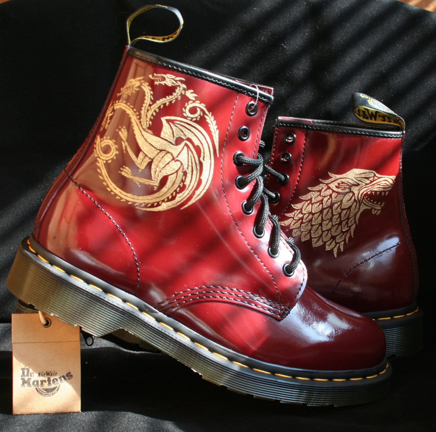 Custom Game Of Thrones Dr Martens Boots Docs Shoes Etsy