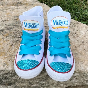 Ariel Converse Sneaker, Little Mermaid Sneakers, Rhinestone Converse,  Converse High Tops, Personalized Name