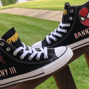 Spider-Man Converse, Super Hero Converse, Spider-Man Sneakers, Personalized Name, Custom Converse, 5 Color Options