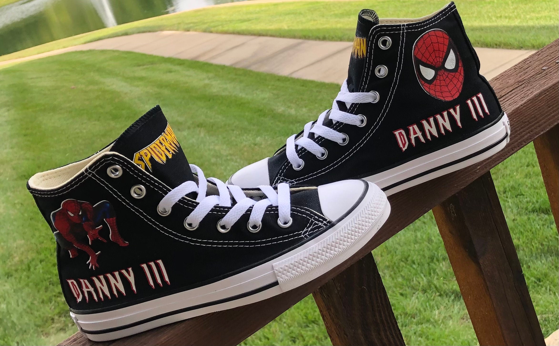 Custom Converse Chuck Taylor Embroidered Spider Silk, No Way Home