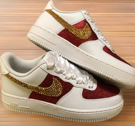 Nike White and Red Sneakers with Gold Accents Air Jordan Kids main image 2