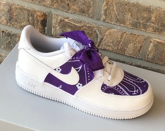 Custom Purple Bandana Air Force 1 Sneakers Adult and Youth - Etsy
