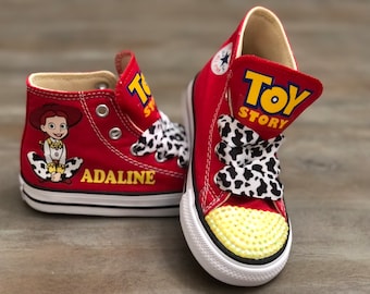 Toy Story Converse, Toy Story High Top Converse, Toy Story Sneakers, Jessie Converse Sneakers, Personalized Name, 5 Color Options