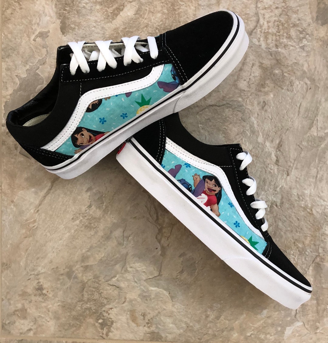 Skool Old Hawaii Etsy Stitch Lilo Old Sneakers, Kiss Stitch India and Custom - and Online Custom Vans Sneakers Lilo in Old Skool Custom Vans Buy Vans Sneakers, Skool