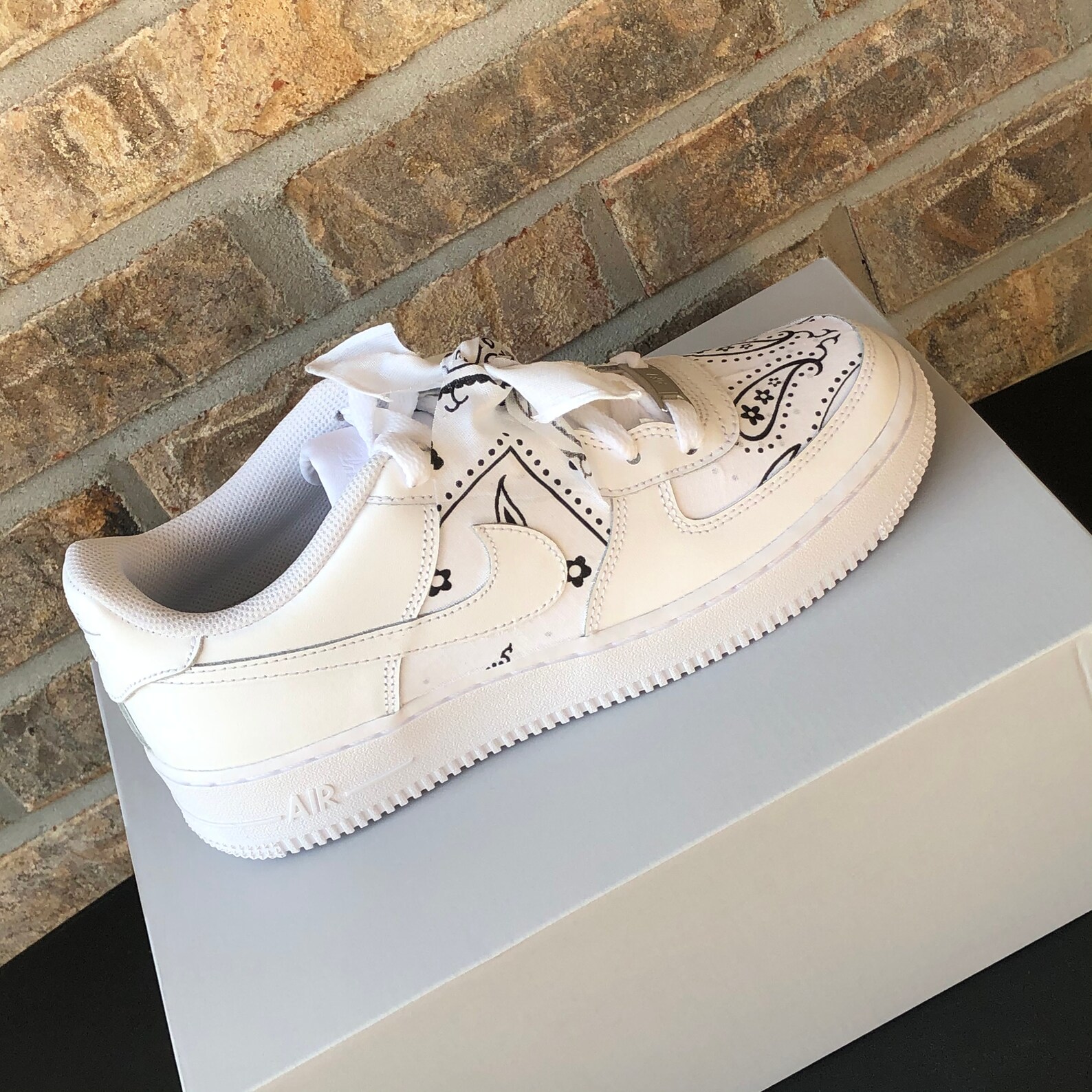Custom White Bandana Air Force 1 Sneakers Adult and Youth | Etsy