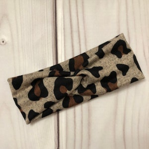 Leopard Print Headband, Woman Twist Headband, Sweater Knit Headband, Yoga Headband, Workout Headband Nurse Headband, Next Day Shipping