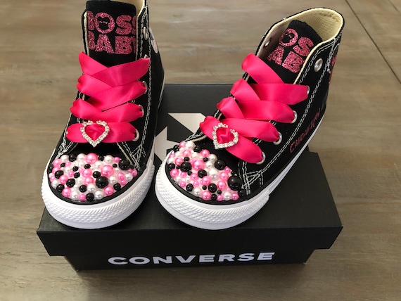 Baby girl black converse sale