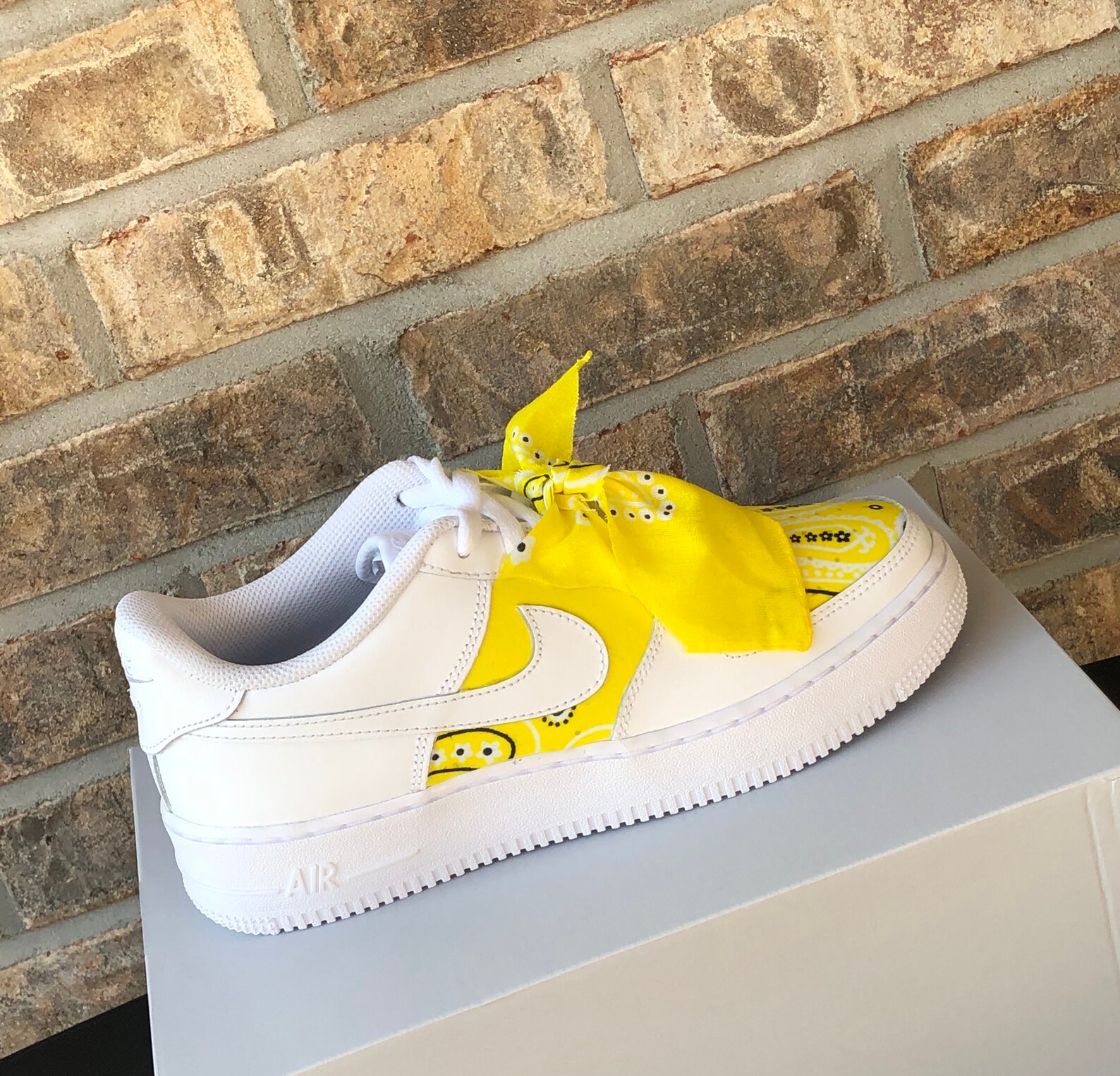 Custom Yellow Bandana Air Force 1 Sneakers Adult and Youth | Etsy