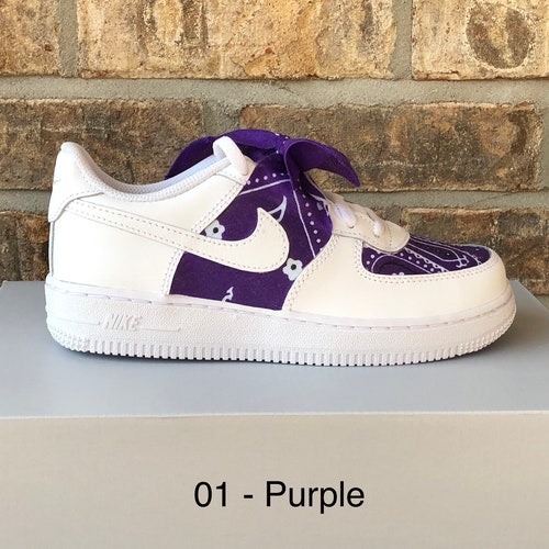 Custom Purple Bandana Air Force 1 Sneakers Adult and Youth - Etsy Israel