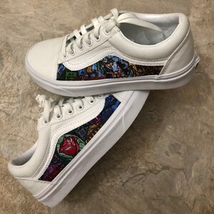 Custom Beauty and the Beast Stained Glass Vans Old Skool Sneakers