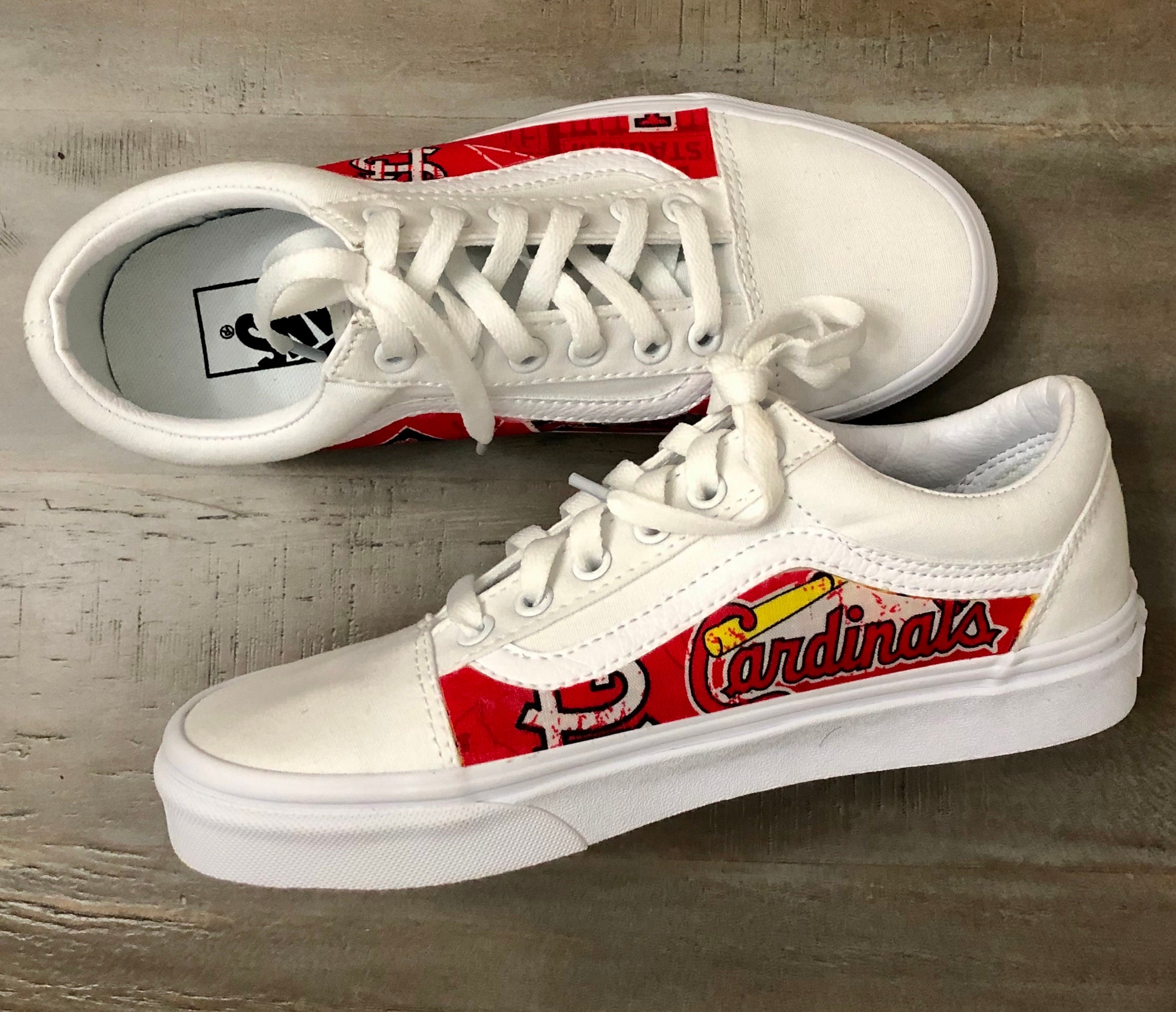 Saint Louis Cardinals Custom Made Vans Shoes Baseball Mens 7 Womens 8.5