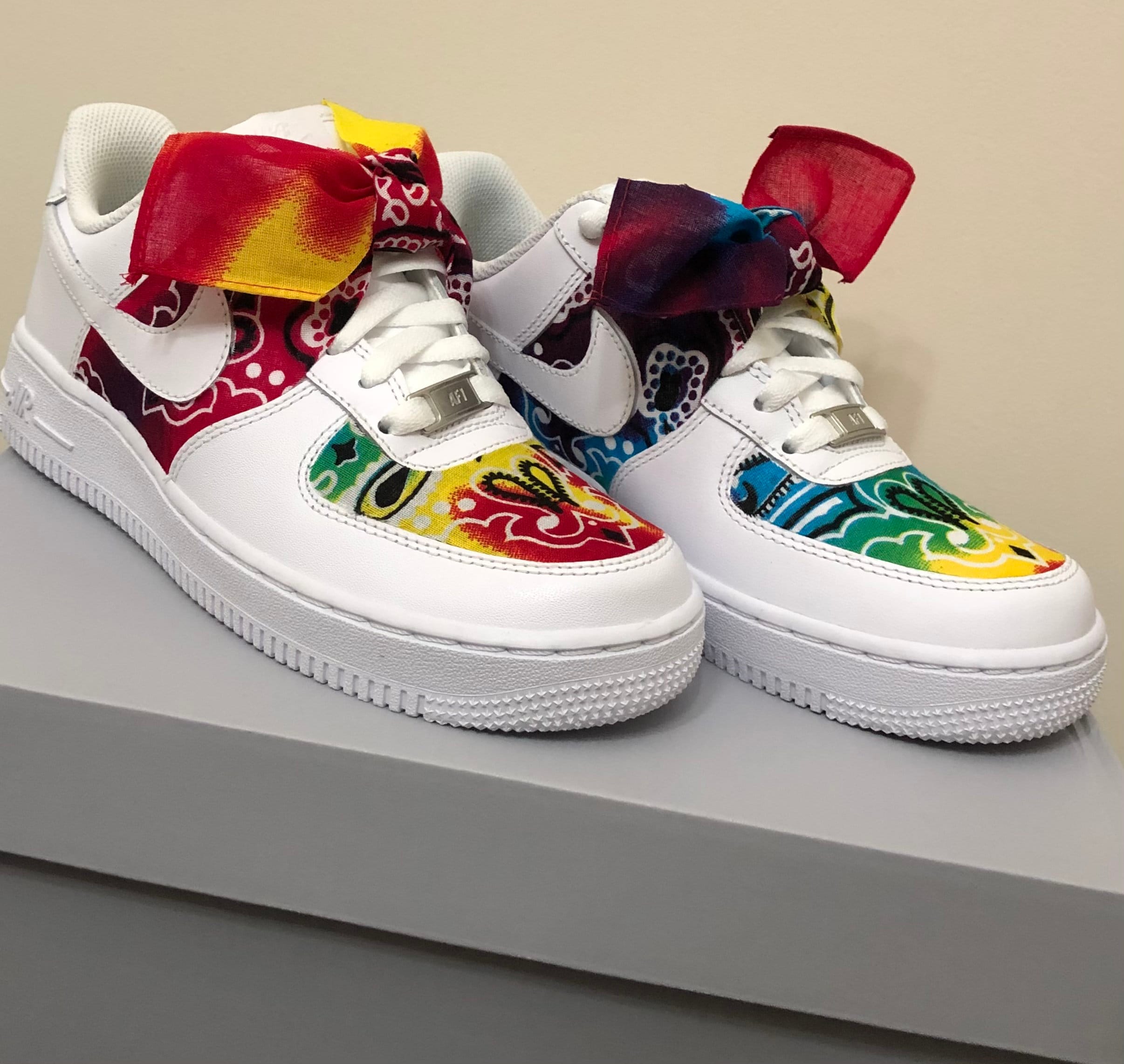 Customized Air Force 1 Sneakers Paisley Tie dye Bandana Adult and Youth Sizes Available Various Color Options Etsy Australia