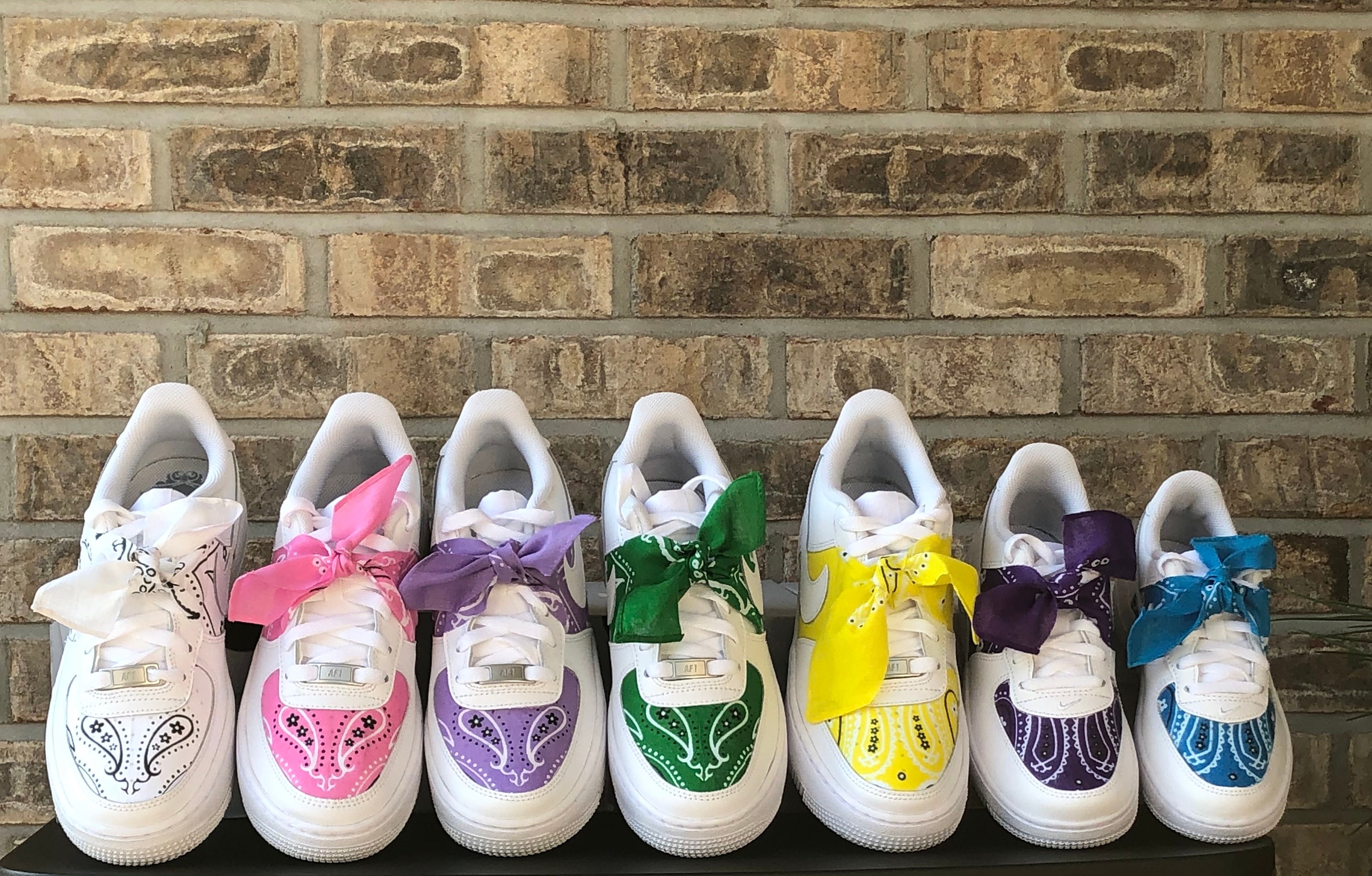 Purple High Quality Bandana Air Force 1 White 