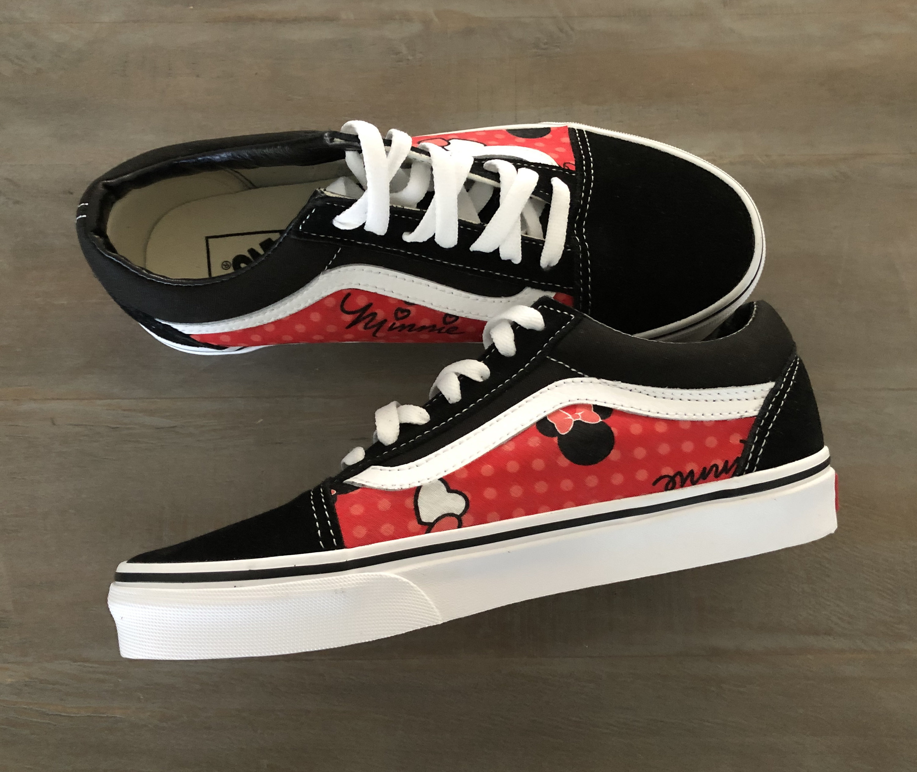 Custom Minnie Mouse Vans Old Skool Sneakers RED Minnie Mouse Etsy