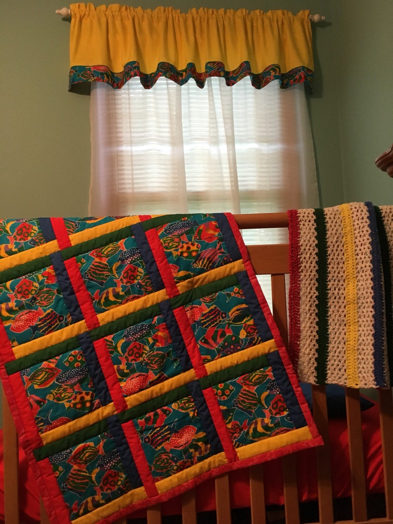 5 Piece Tropical Fish Baby Bedding Set