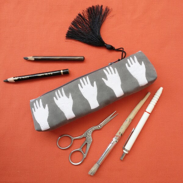 Art, sac à main Gypsy, sac à main noir et blanc, mains chiromancie à la main, la main pochette imprimée, mains de chiromancie, sac à main Boho, lecture à la main, diseuse de bonne aventure