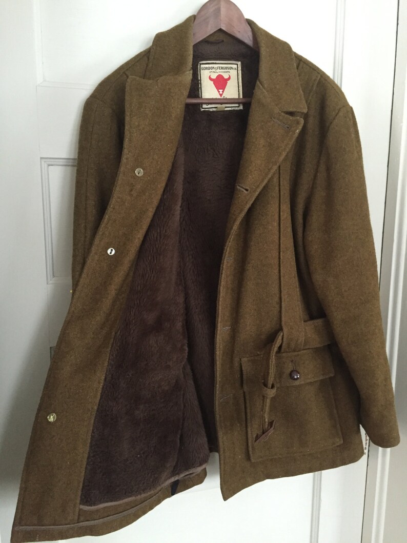 Vintage Brown Wool Hunting Jacket Made by Gordon and Ferguson | Etsy