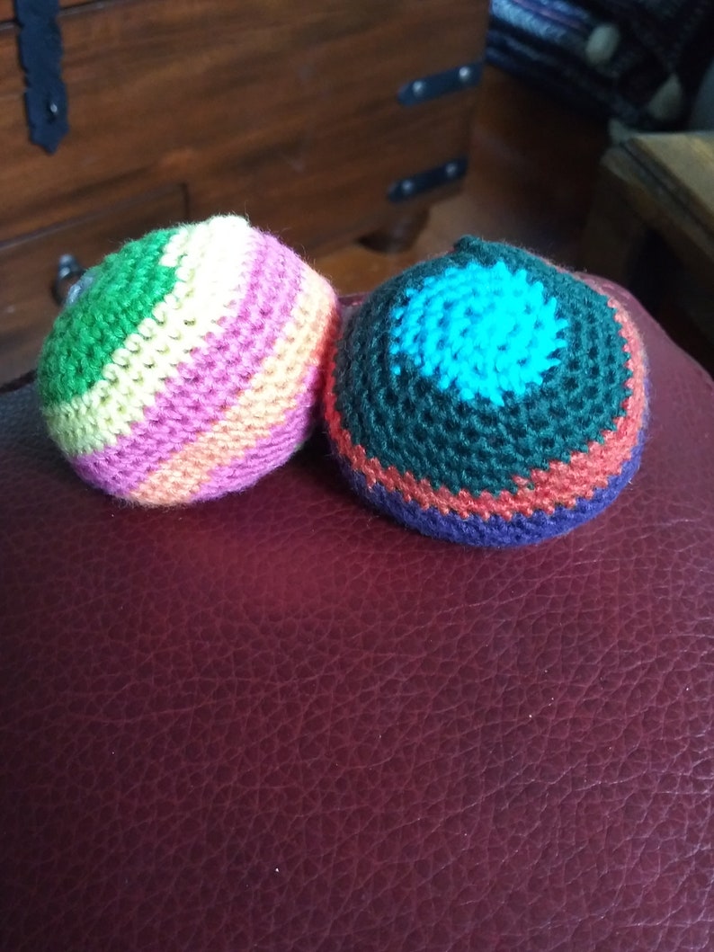 Hacky Sack Hand Crocheted Hackey Sack Bean Bag Foot Bag Etsy