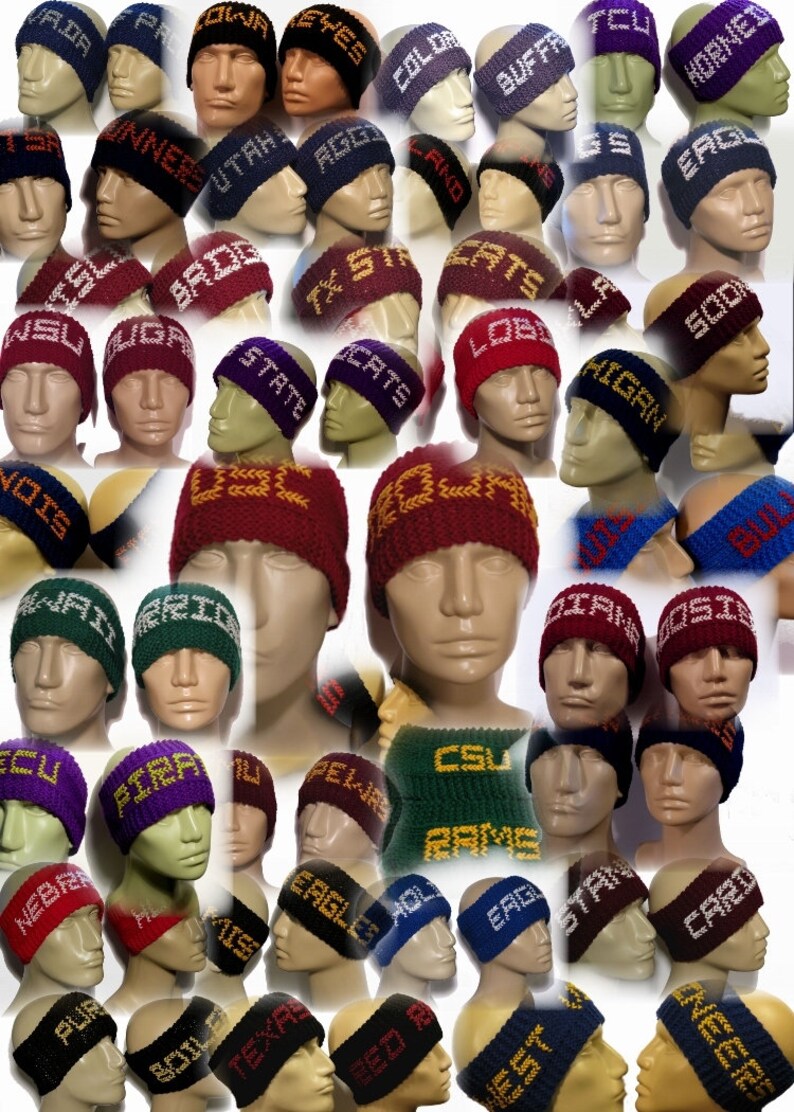 Custom Made Sport Headbands Ice Hockey Ear Warmers Hockey Headbands Knit Ear Warmers Individualized Headbands Football Ear Warmers
