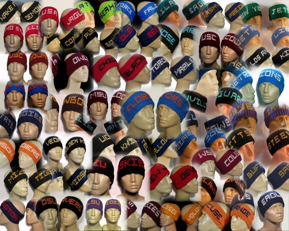 Custom Made Sport Headbands Ice Hockey Ear Warmers Hockey Headbands Knit Ear Warmers Individualized Headbands Football Ear Warmers