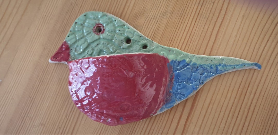 Ceramic Birds Wall Decor Hanging Birds Decoration Garden Etsy