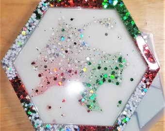Resin Art Hexagon Puzzle Custom Made to Order Your Choice of Colors
