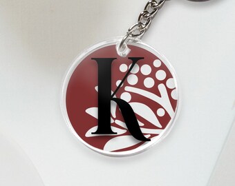 Fall, Monogram, Name, Keychain, Tag, Custom, Personalized, Pumpkin, Wheat, Grain, Branch, Berries