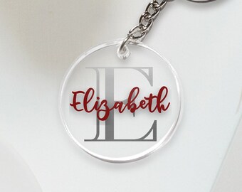Personalized, Monogram Kechain, Fall Keychain, Acrylic Keychain, Autumn Bag Tag, Monogram, Gift, Tag, Backpack Tag, Custom, Keyring for Fall