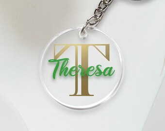 Personalized, Monogram Kechain, Fall Keychain, Acrylic Keychain, Autumn Bag Tag, Monogram, Gift, Tag, Backpack Tag, Custom, Keyring for Fall
