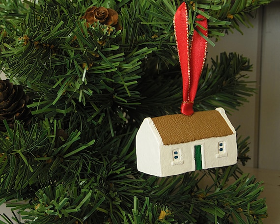 Irish Christmas Irish Gift Irish Heritage Miniature Thatched Irish Cottage Christmas Tree Decoration Design 1